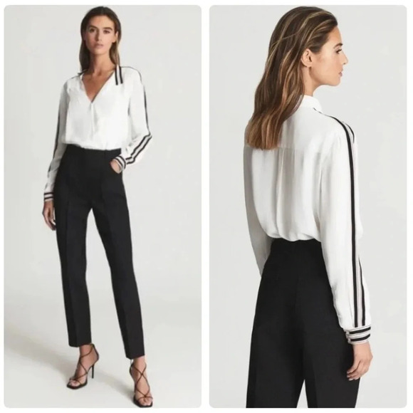 Reiss Calla Color Blocked Blouse Size 2 NWT - Picture 3 of 15